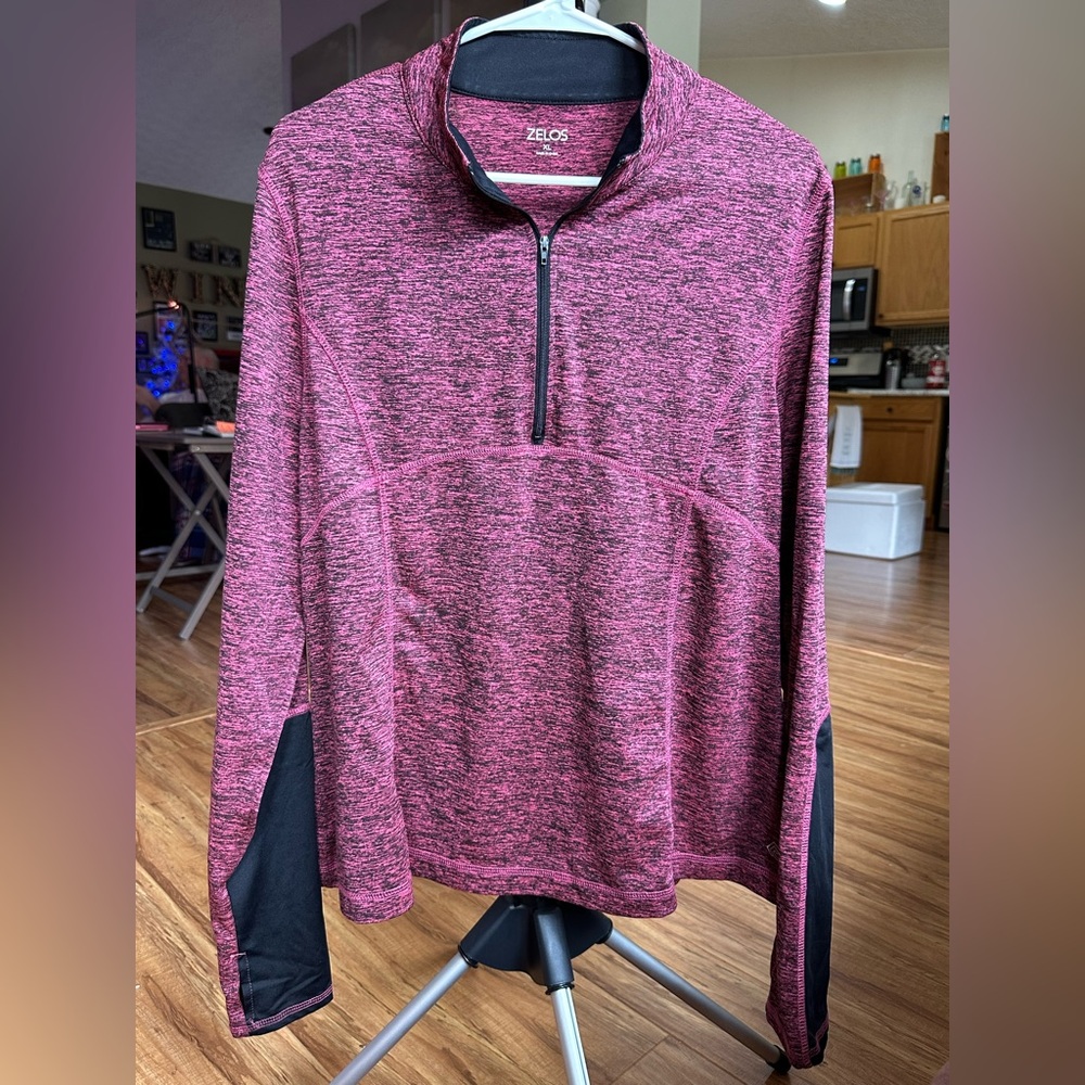 ZELOS Pink and Black Women's Fitness Jacket